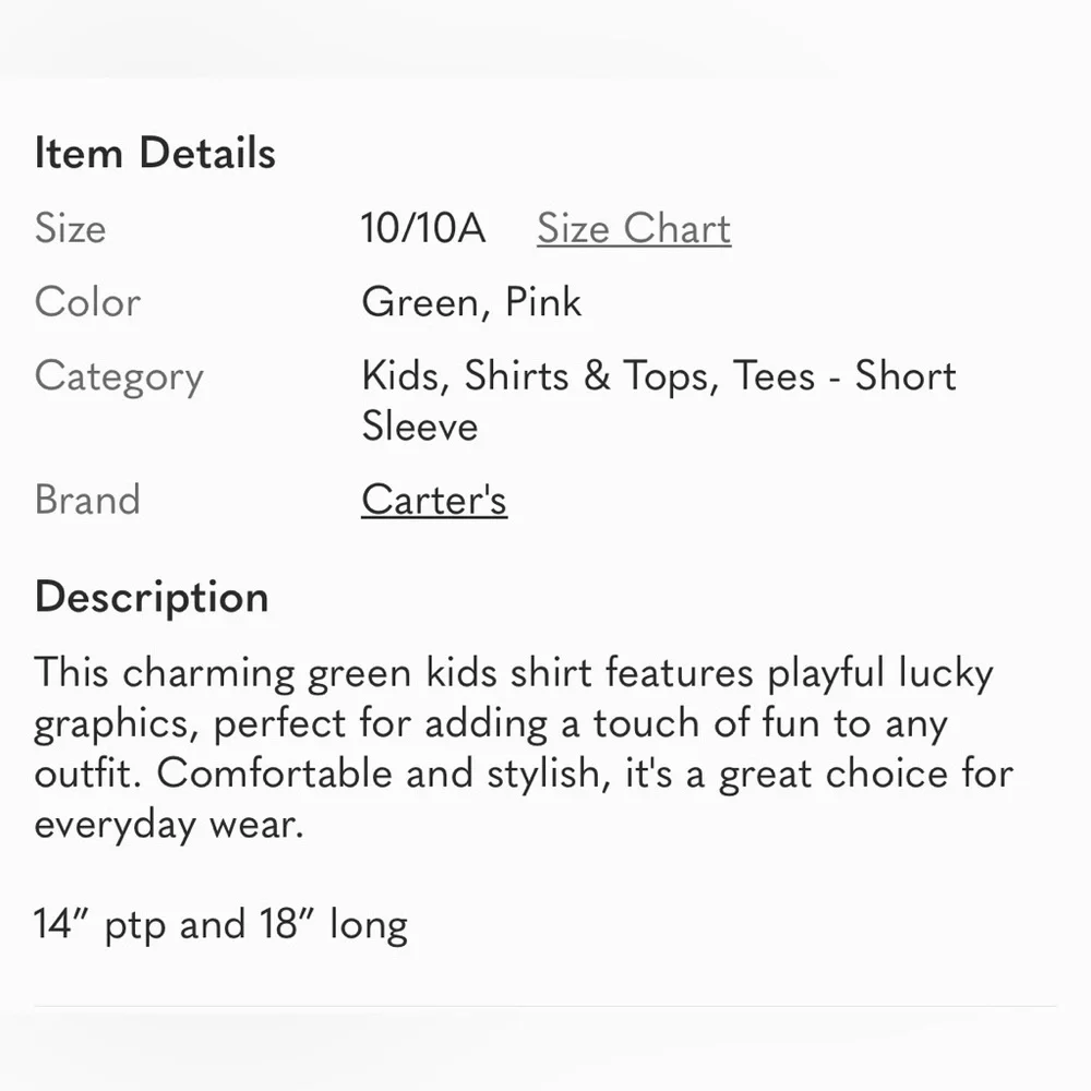 Carter's Green Kids Tee with Lucky Motifs‎